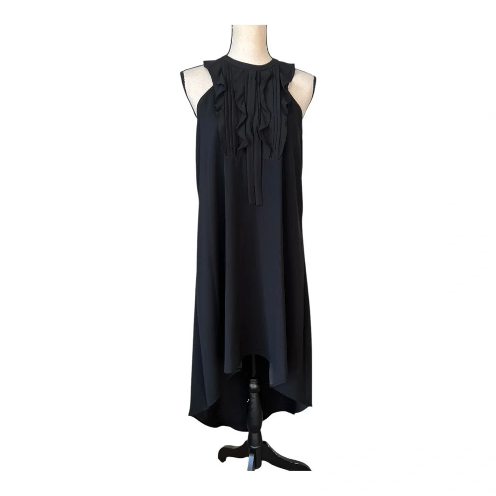 BCBGMaxAzria Black and White Asymmetrical Halter High Low Sundress Size XS